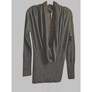 Turtleneck Knit Gray Shawl Neck Pullover Lite Sweater Size L by nine/eight -NWOT